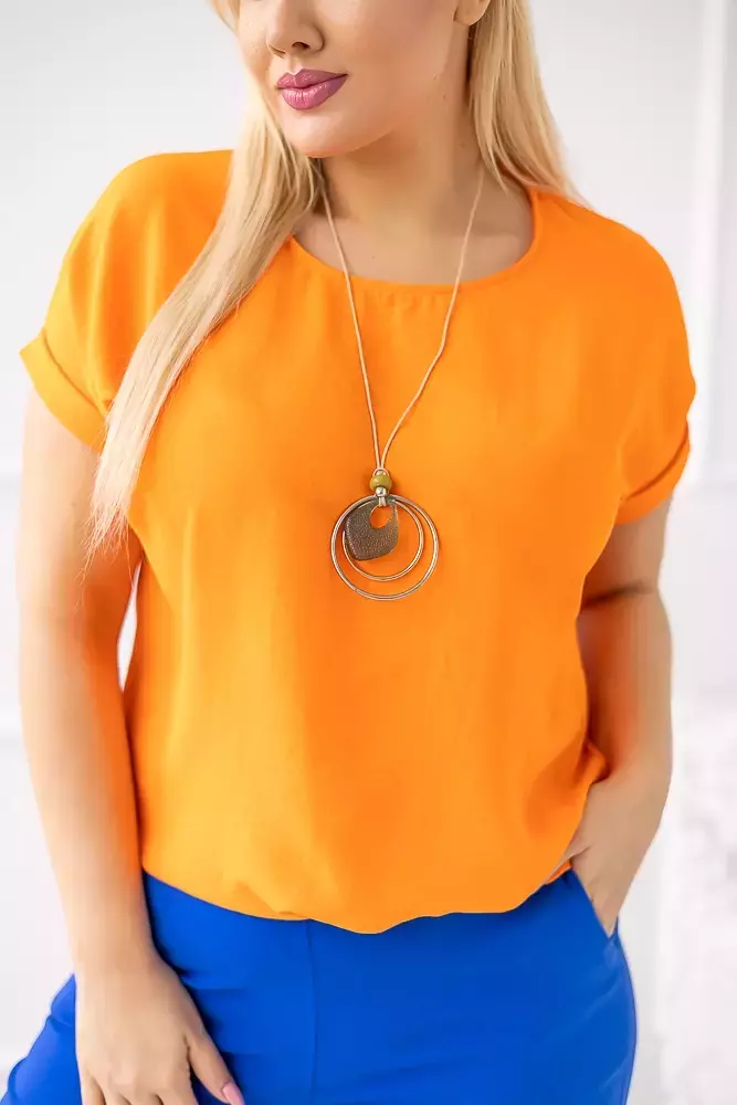 Pomarańczowa Bluzka z wisiorkiem FAIRY