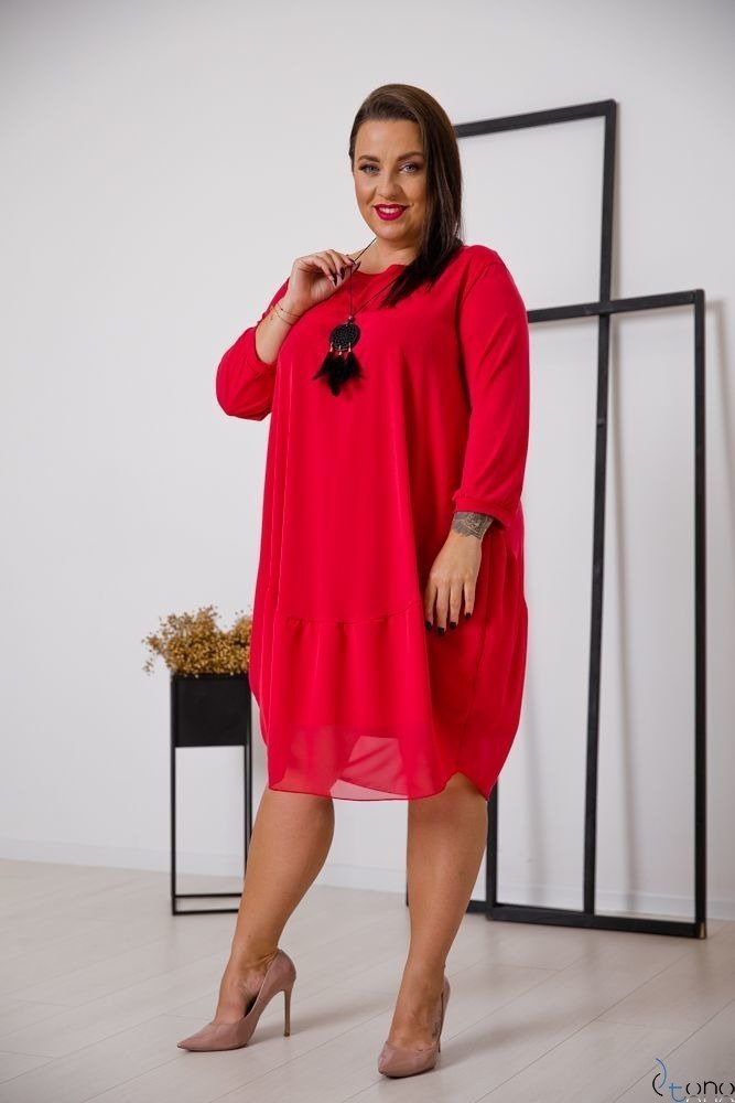 Czerwona Sukienka APPRI Plus Size